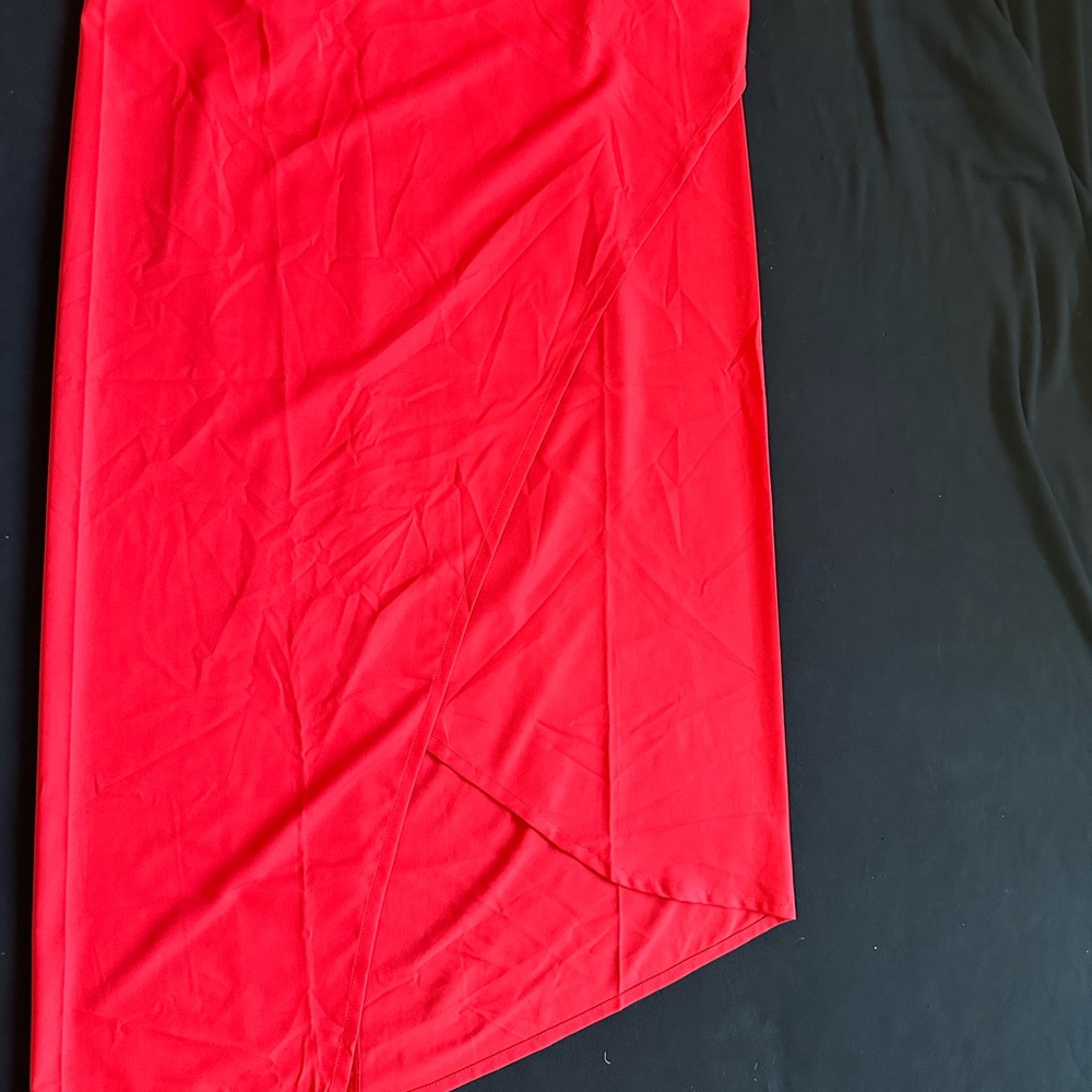 ADAY Red High-Low Wrap Skirt with Tie sarong - Picture 3 of 8